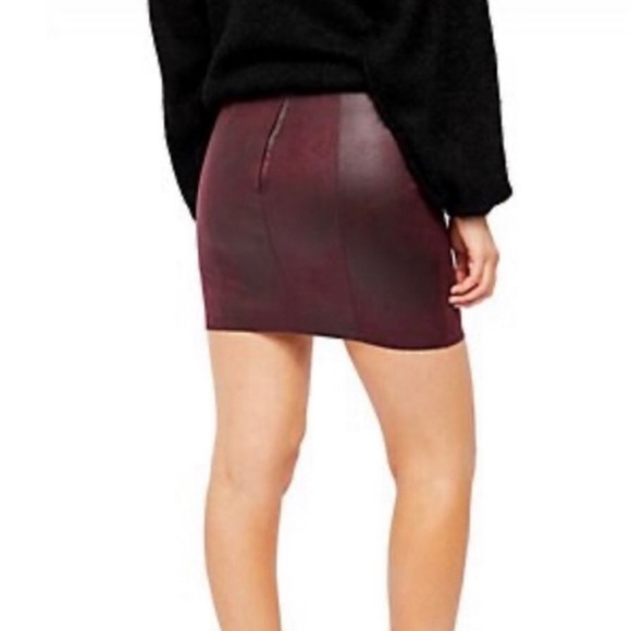 NWT FREE PEOPLE RUMI RUCHED SUEDE MINI SKIRT - Picture 9 of 14